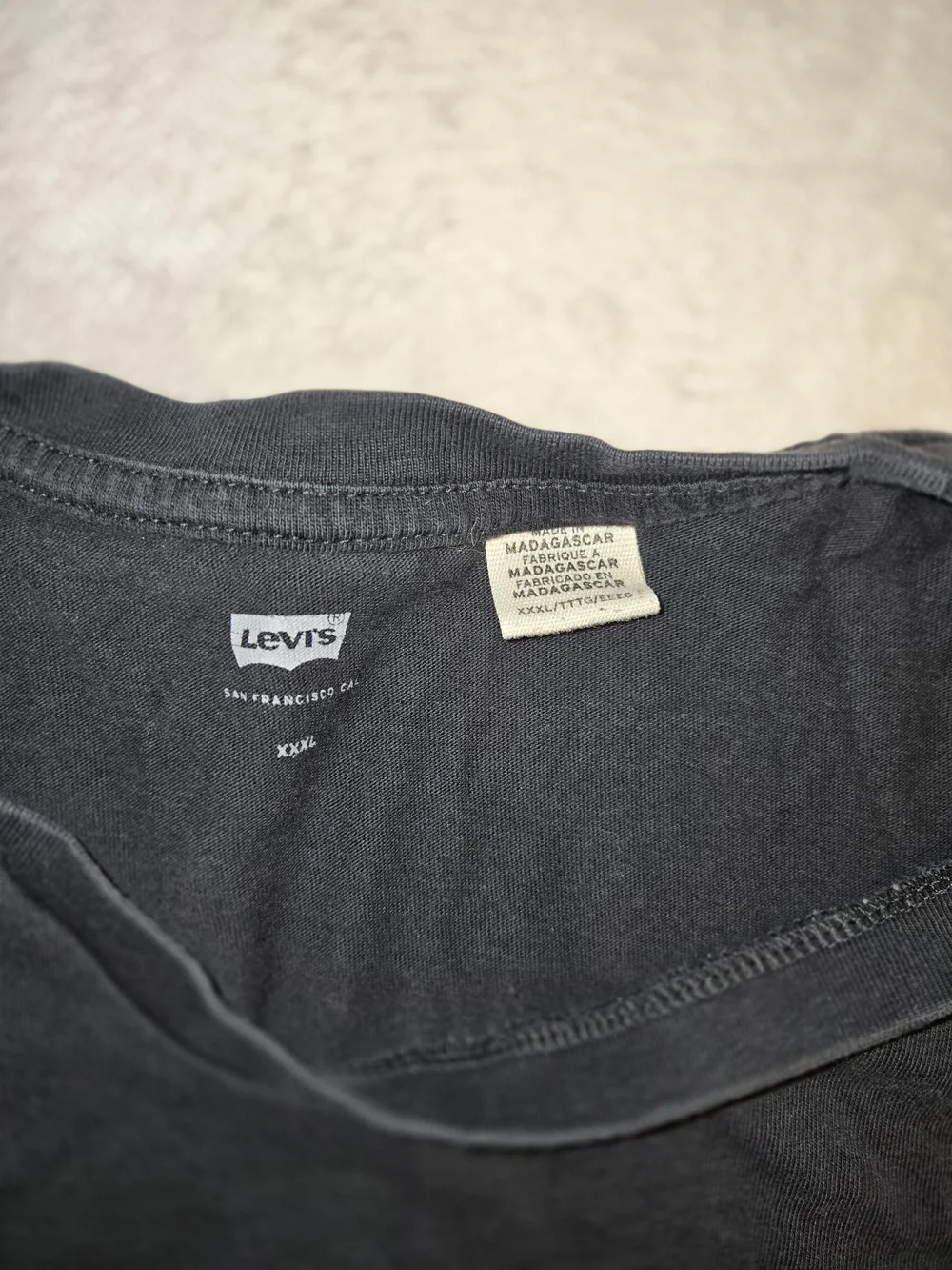 Levi's Black Short Sleeve Tee with Red Batwing Logo